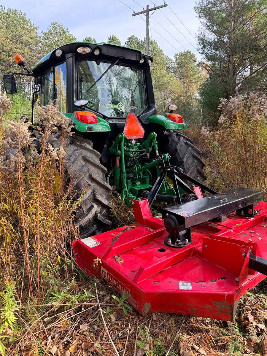 Image of our land clearing and field reclamation services being provided to a client in Unionville, ON