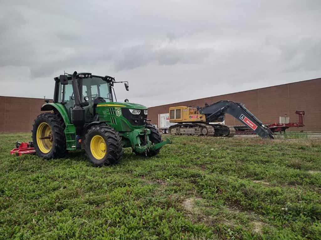 Image of Greenblock Property Services' field reclamation service at work in Oshawa, ON