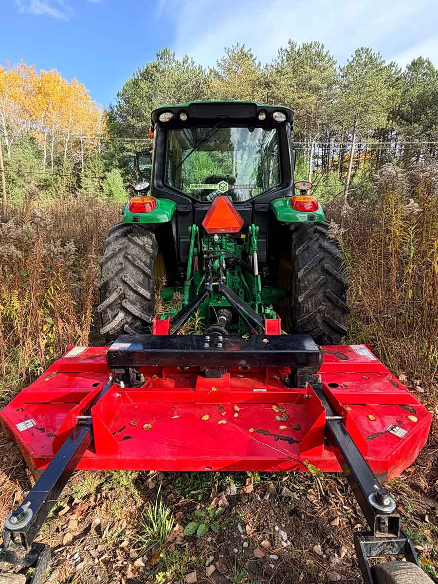 Image showing Greenblock at work clearing land of overgrown fields, brush and weeds in Courtice, ON