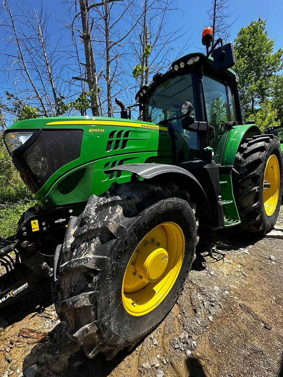 Image of Greenblock Property Services at work on a land clearing service contract in Whitby, ON